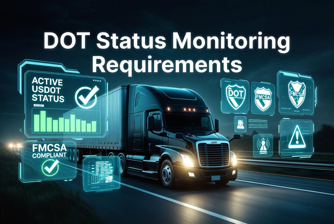 Monitoring Requirements for DOT Status for Trucking Companies