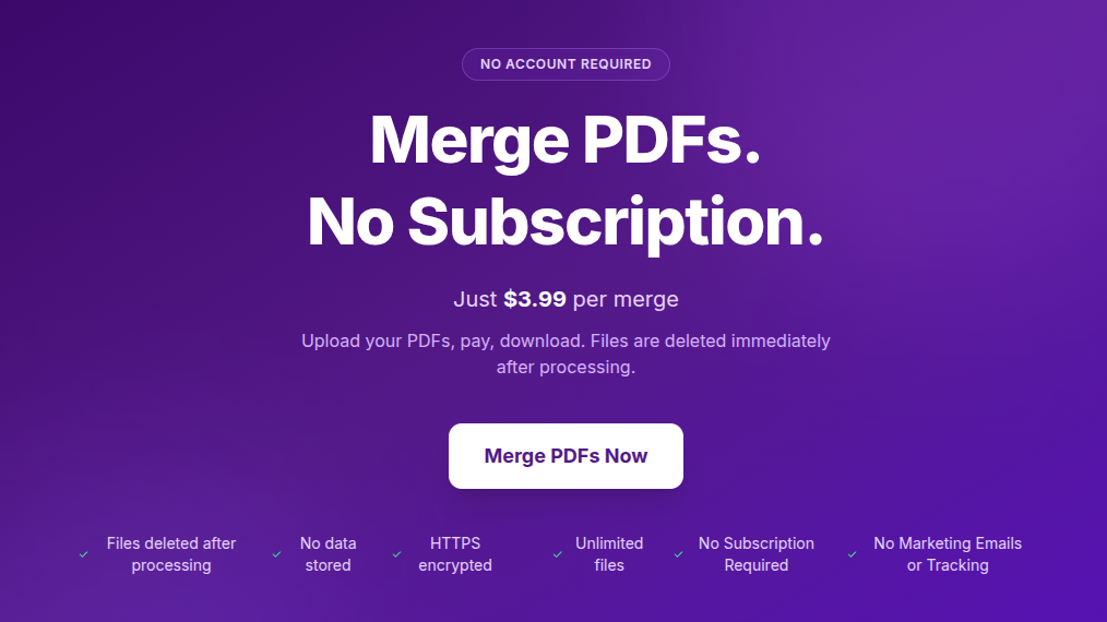 Simple Merge PDF screenshot 1