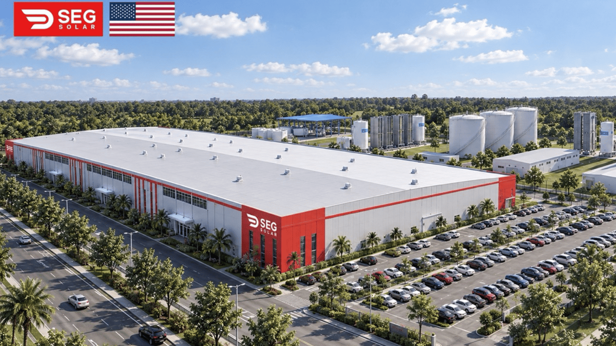 SEG Solar Plans $950 Million, 4 GW HJT Cell Factory at Texas, US
