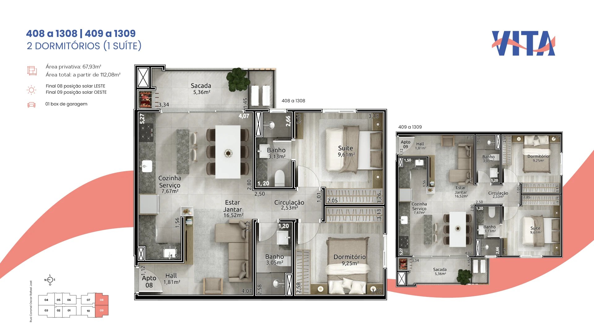 Vita - 2 Dormitórios Com Suíte - 7º andar - Frente Oeste - Foto 11