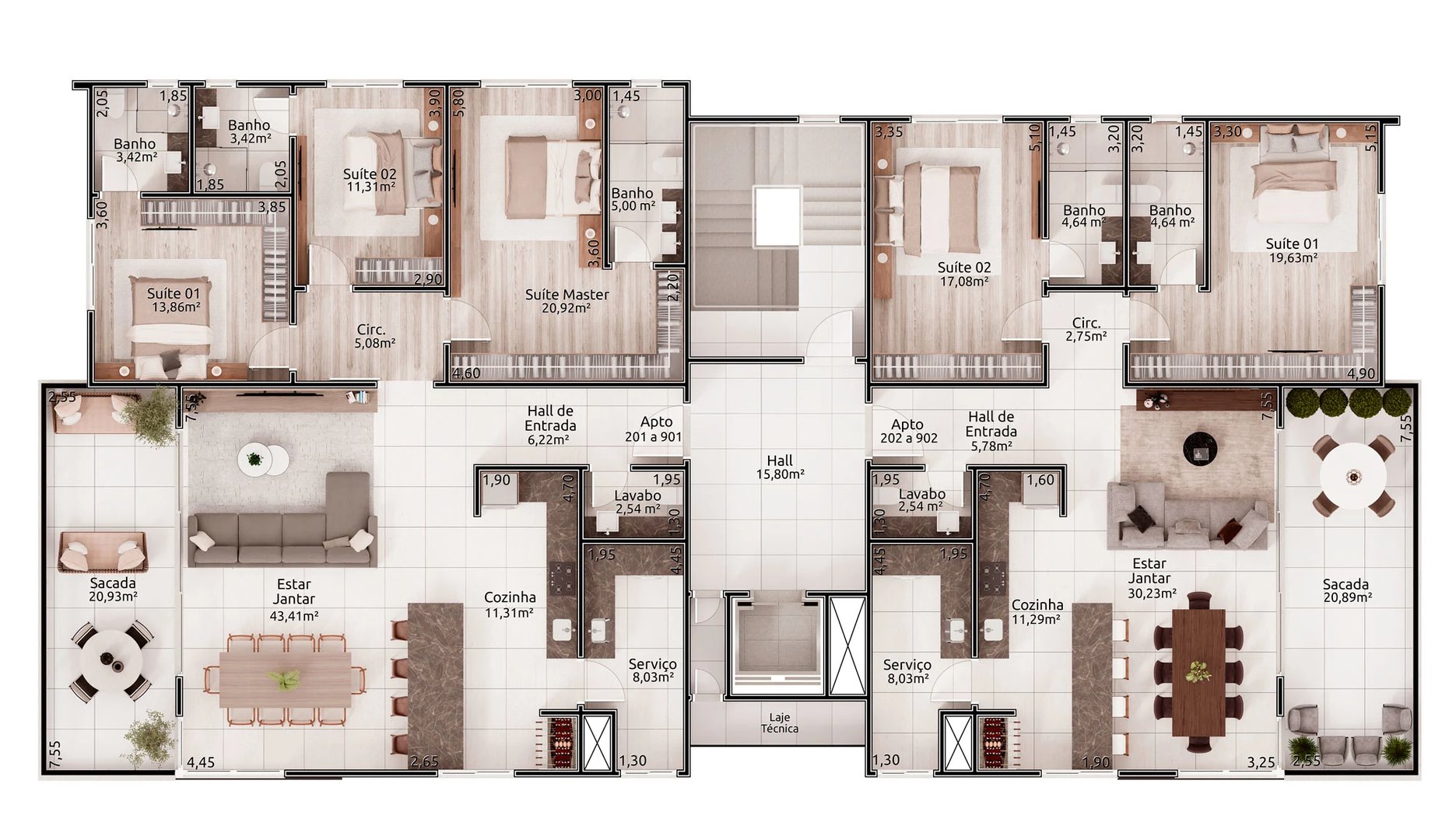 Apartamento no Aggius com 2 suítes - Foto 5