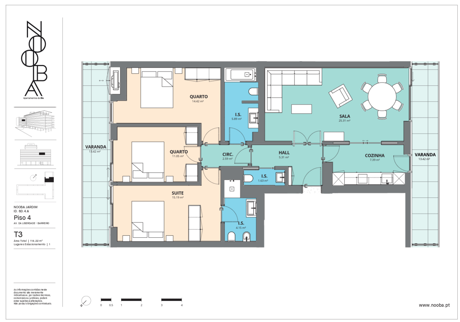 NOOBA JARDIM - T3 - 8D4A — foto 4
