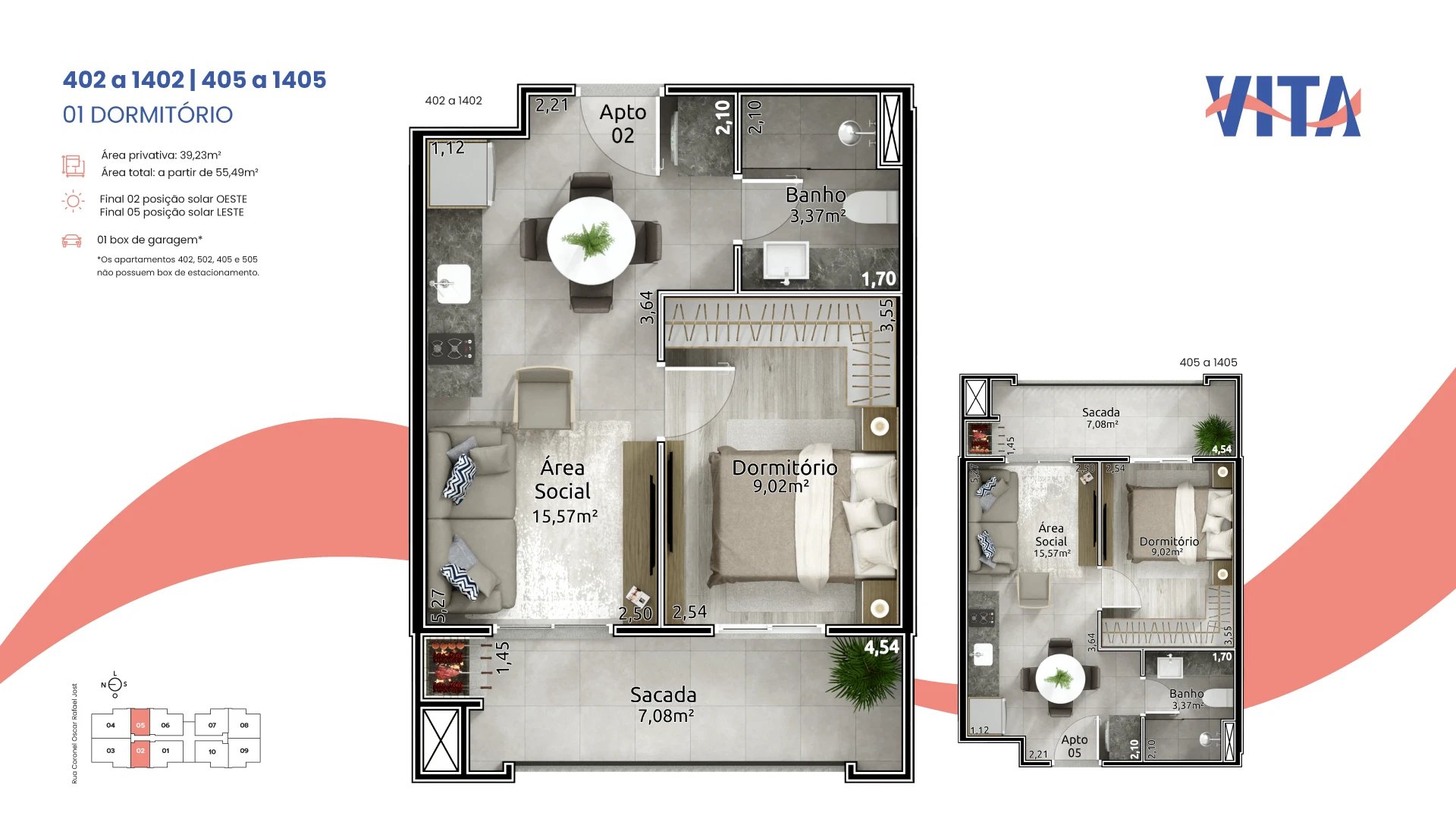 Vita - 3 Dormitórios - 8º andar - Frente Oeste - Foto 13