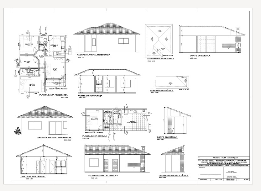 Planta completa da casa, planta de Linda casa 3 quartos em condomínio com infra total !!! 