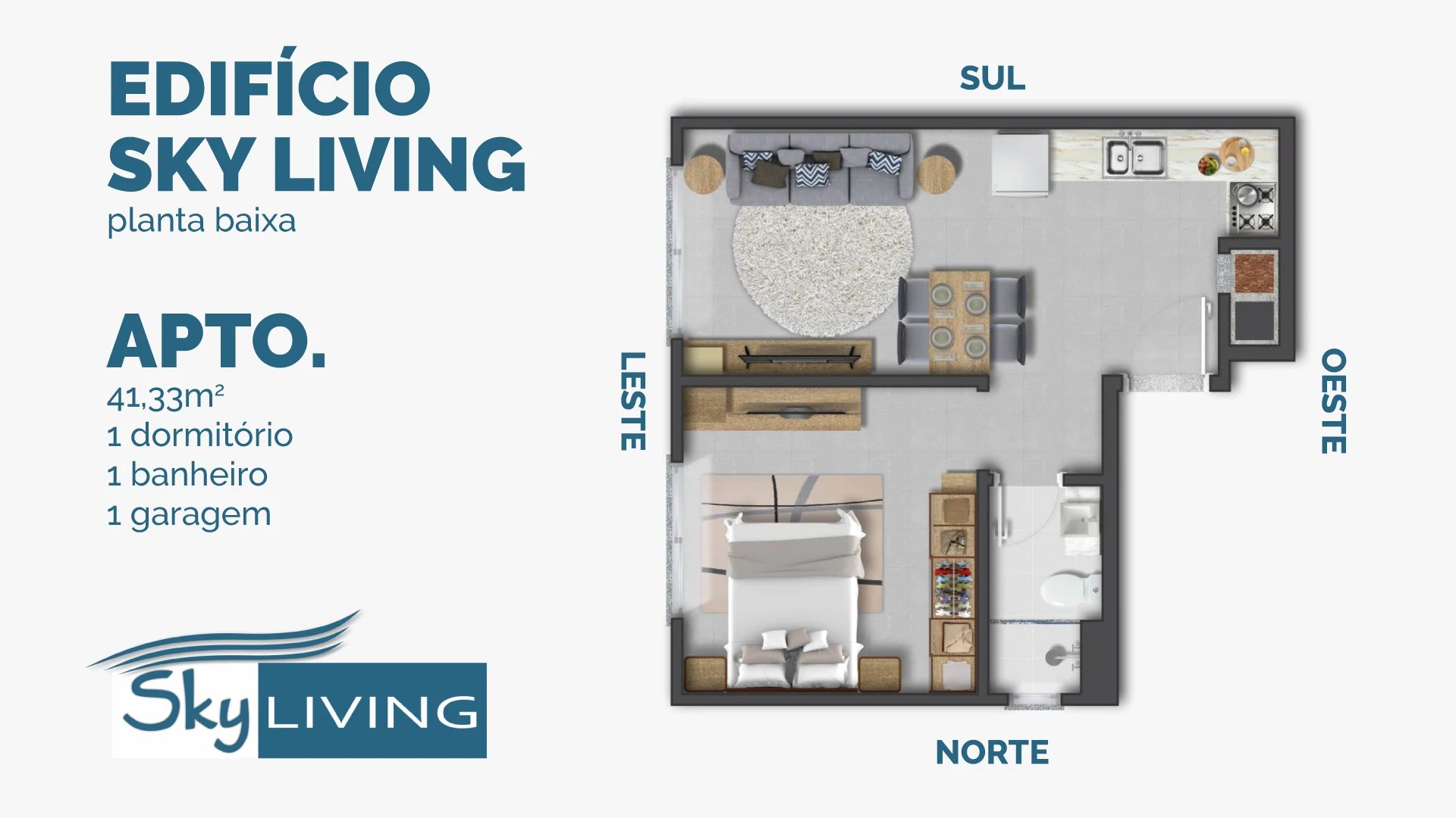 Apartamento de 1 dormitório no Sky Living - Foto 5