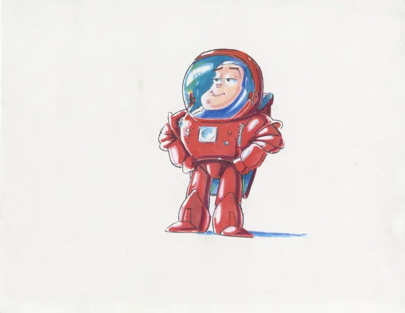 Early toy story character art of buzz lightyear