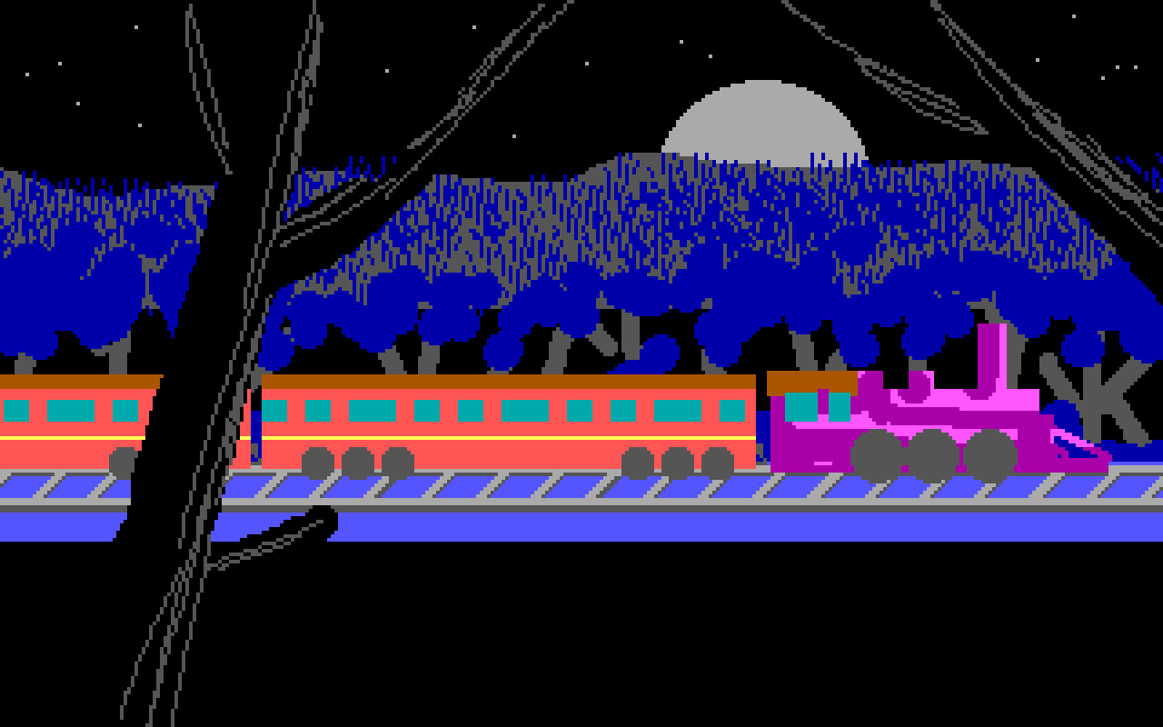 Pixel concept art of train