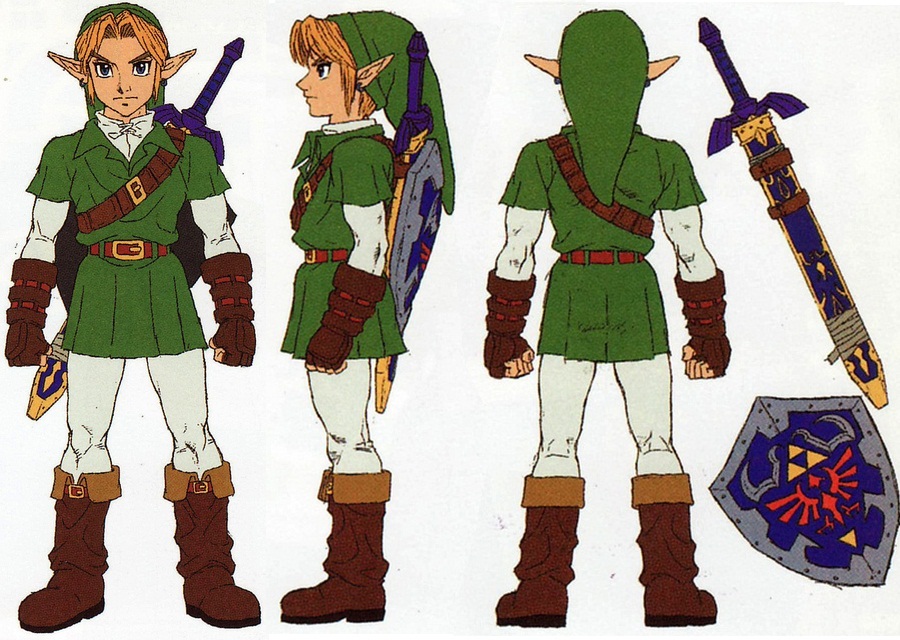 Concept art of link facing various directions