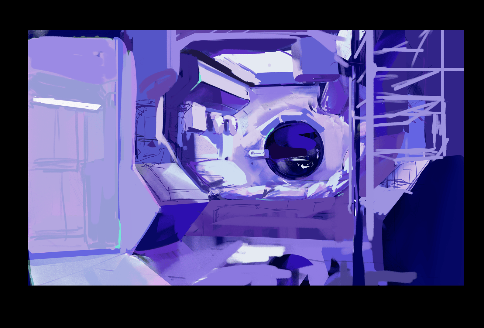 Paint exploration concept art from 1000xRESIST with purple