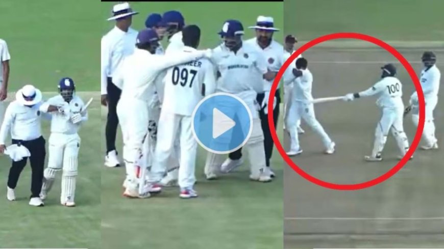 Watch - Prithvi Shaw loses his cool, runs to hit former teammate Musheer Khan with his bat, Huge fight erupts