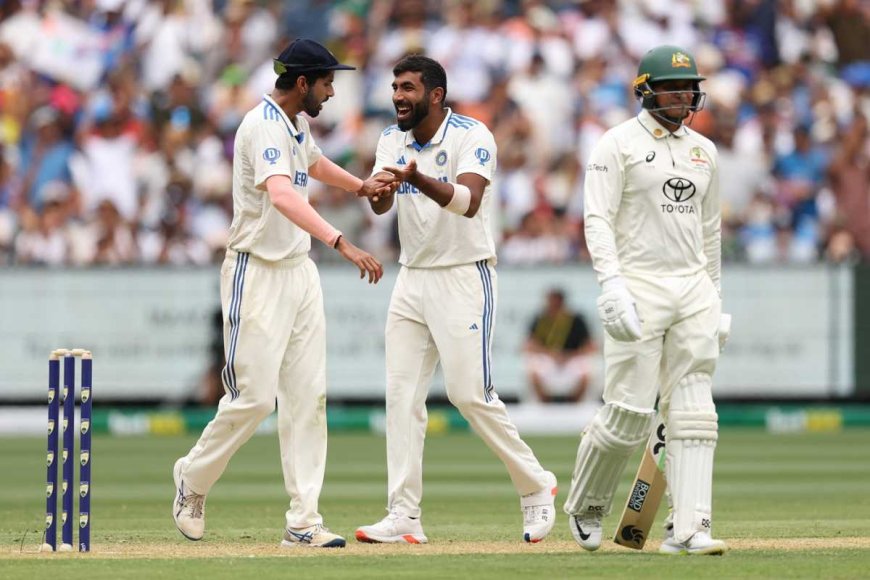Jasprit Bumrah of India celebrates the wicket of Australia's Usman Khawaja | Image: Getty Images