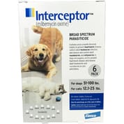 Interceptor 12pk White Dog 51-100 lbs or Cat 12.1-25 lbs