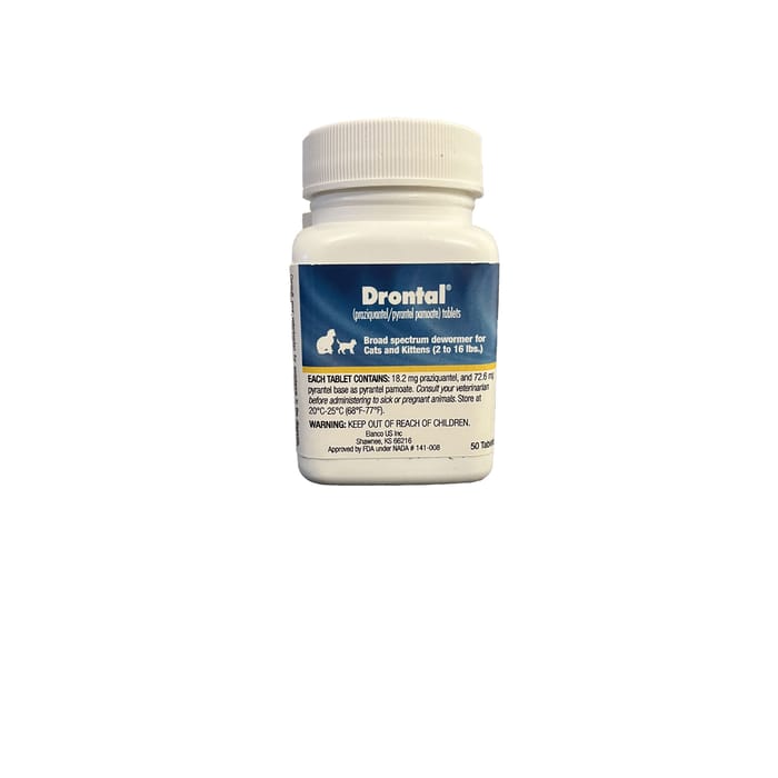 Drontal (Praziquantel/Pyrantel) - Intestinal Dewormer Tablet for Cats