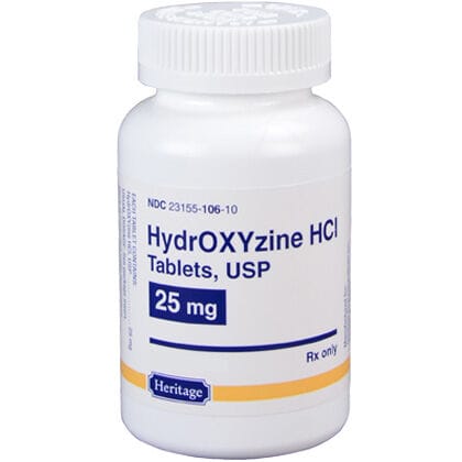 Hydroxyzine HCl 25 mg (sold per tablet) product detail number 1.0