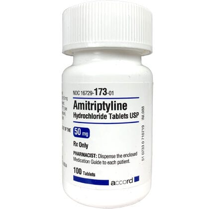 Amitriptyline HCl 50 mg 100 ct Bottle product detail number 1.0