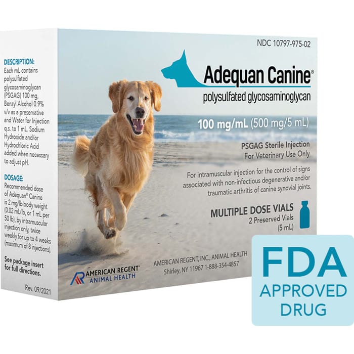 Adequan for Dogs 100 mg/ml 2 x 5 ml Vials product detail number 1.0