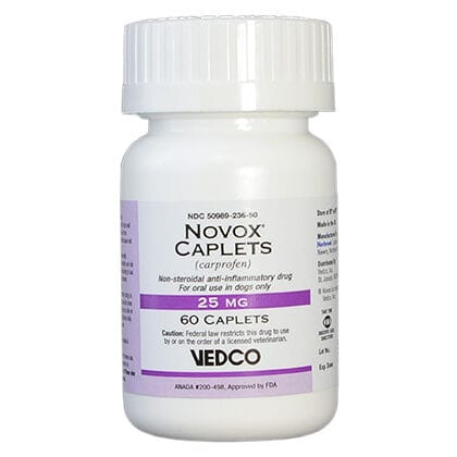 Novox Carprofen - Generic to Rimadyl 25 mg Caplets 60 ct product detail number 1.0