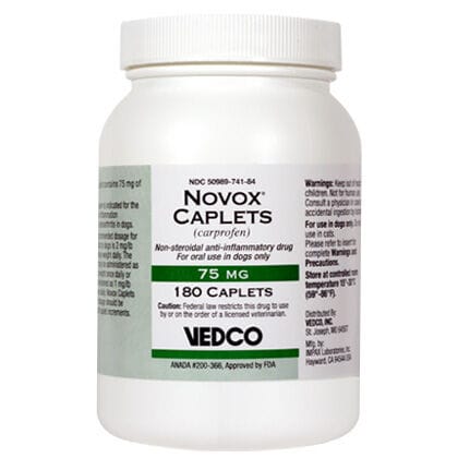 Novox Carprofen - Generic to Rimadyl 75 mg Caplets 180 ct product detail number 1.0