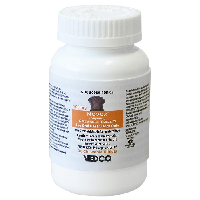 Novox Carprofen - Generic to Rimadyl 100 mg Chewable Tablets 30 ct product detail number 1.0