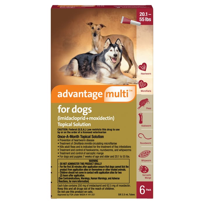 Advantage Multi 6pk Dogs 20-55 lbs product detail number 1.0