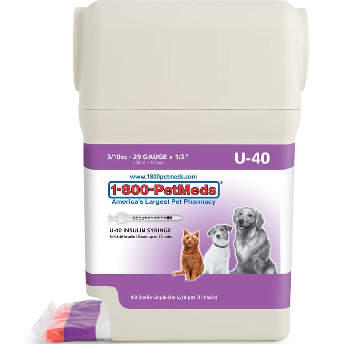 U-40 Syringes for ProZinc & Vetsulin Insulin .3cc 29g x 1/2" 100ct W/Sharps container product detail number 1.0