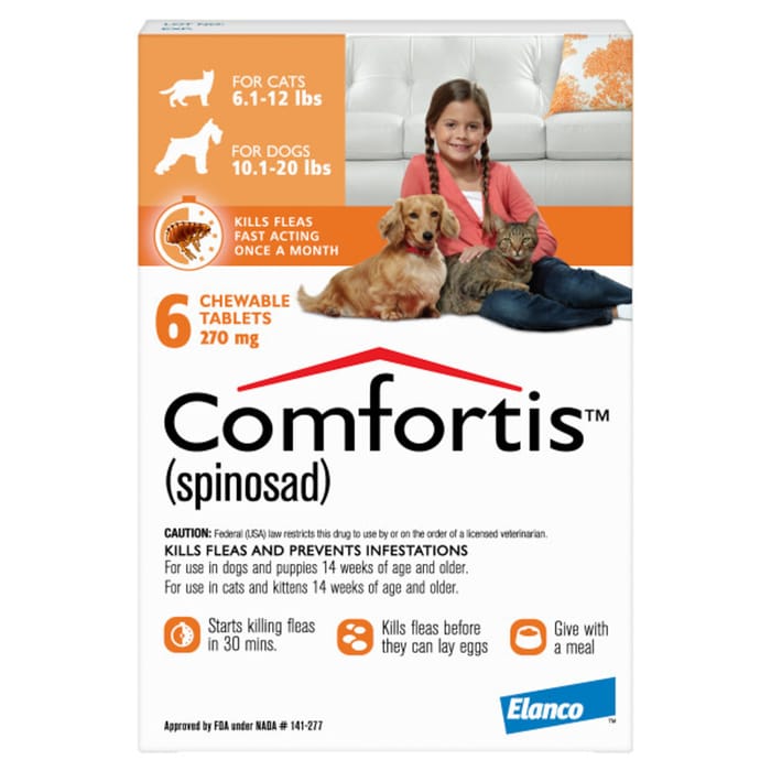 Comfortis 6pk Dogs 10.1-20 lbs or  Cats 6.1-12 lbs product detail number 1.0