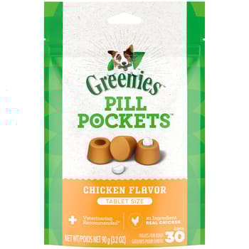 Greenies Pill Pockets Tablet Size Natural Chicken Flavored Dog Treats 30 ct-product-tile