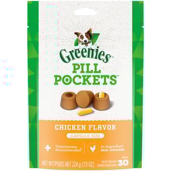 Greenies Pill Pockets Capsule Size Natural Chicken Flavored Dog Treats 30 ct-product-tile