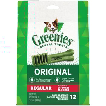 Greenies Original Regular Natural Dental Dog Treats - 12 oz. Pack (12 Treats)-product-tile