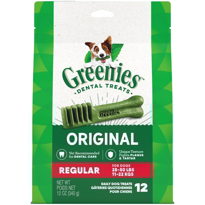 Greenies Original Regular Natural Dental Dog Treats - 12 oz. Pack (12 Treats) product detail number 1.0