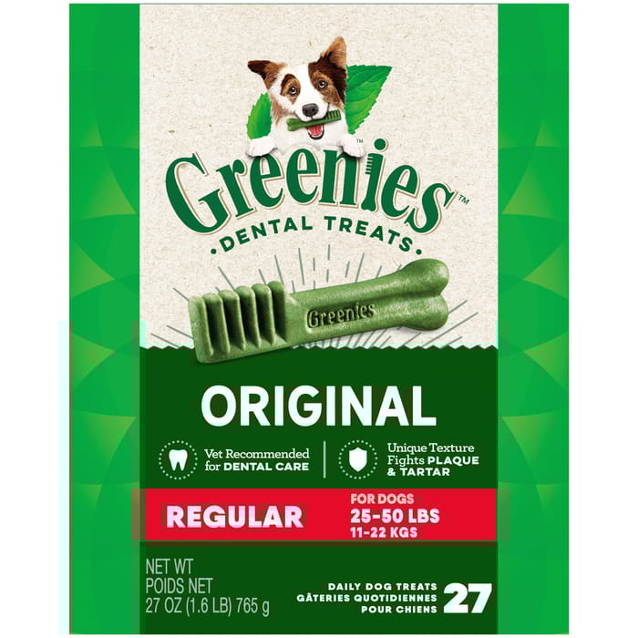 Greenies Original Regular Natural Dental Dog Treats- 27 oz. Pack (27 Treats) product detail number 1.0