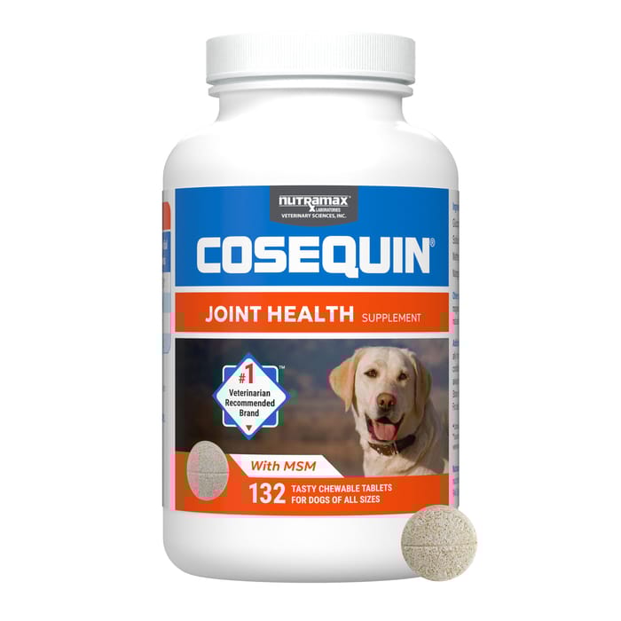 Nutramax Cosequin for Dogs Joint Health Supplement Contains Glucosamine for Dogs Plus Chondroitin and MSM Supports Healthy Joints For All Breeds and Sizes 132 Chewable Tablets product detail number 1.0