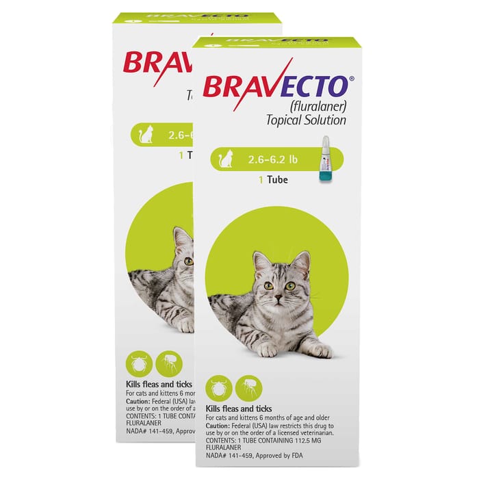 Bravecto for Cats  2.6-6.2 lbs 2 dose product detail number 1.0