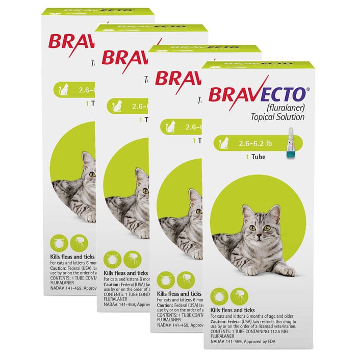 Bravecto for Cats  2.6-6.2 lbs 4 dose product detail number 1.0