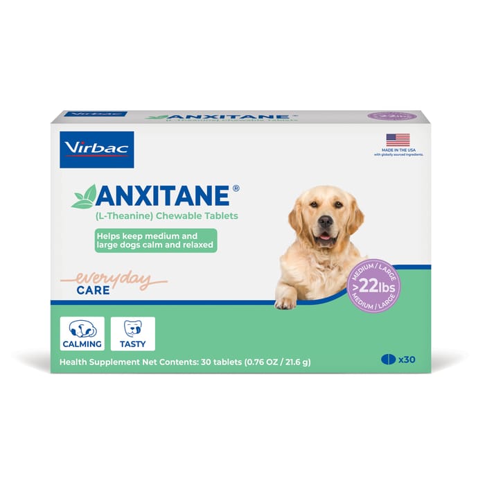 Virbac Anxitane M & L 22 lbs & up 100 mg tabs 30 ct product detail number 1.0