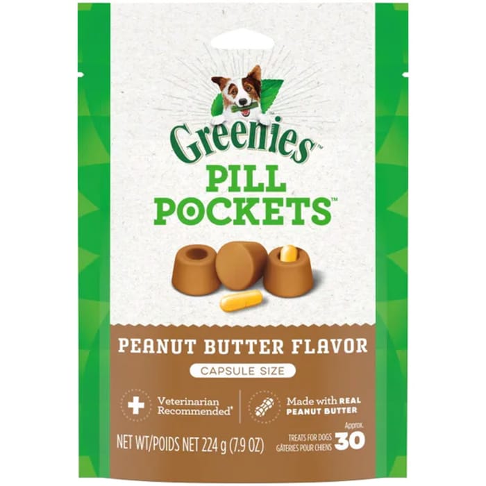 Greenies Pill Pockets Capsule Size Natural Peanut Butter Flavored Dog Treats 30 Treats product detail number 1.0