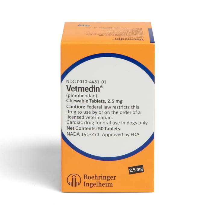 Vetmedin (pimobendan) Chewable Tablets for Dogs with Congestive Heart Failure - 2.5 mg - 50 ct product detail number 1.0