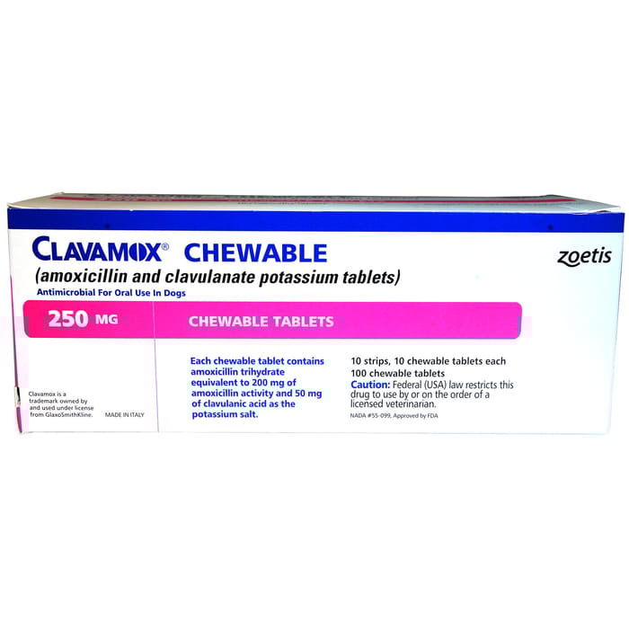 Clavamox 250 mg (sold per tablet) product detail number 1.0