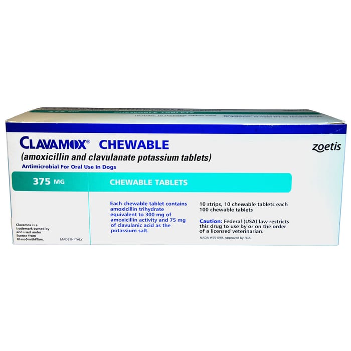 Clavamox 375 mg (sold per tablet) product detail number 1.0