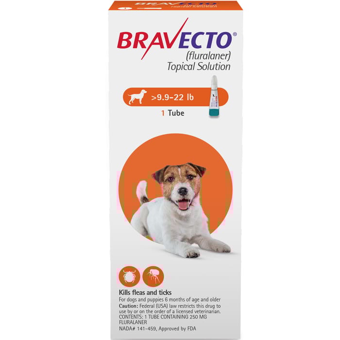 Bravecto Topical for Dogs Small Dog 9.9-22 lbs 1 dose product detail number 1.0