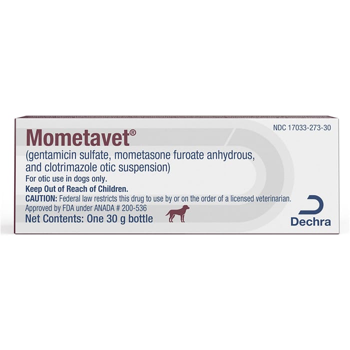 Mometavet® (gentamicin sulfate, mometasone furoate anhydrous, and clotrimazole otic suspension) 30 gm Bottle product detail number 1.0