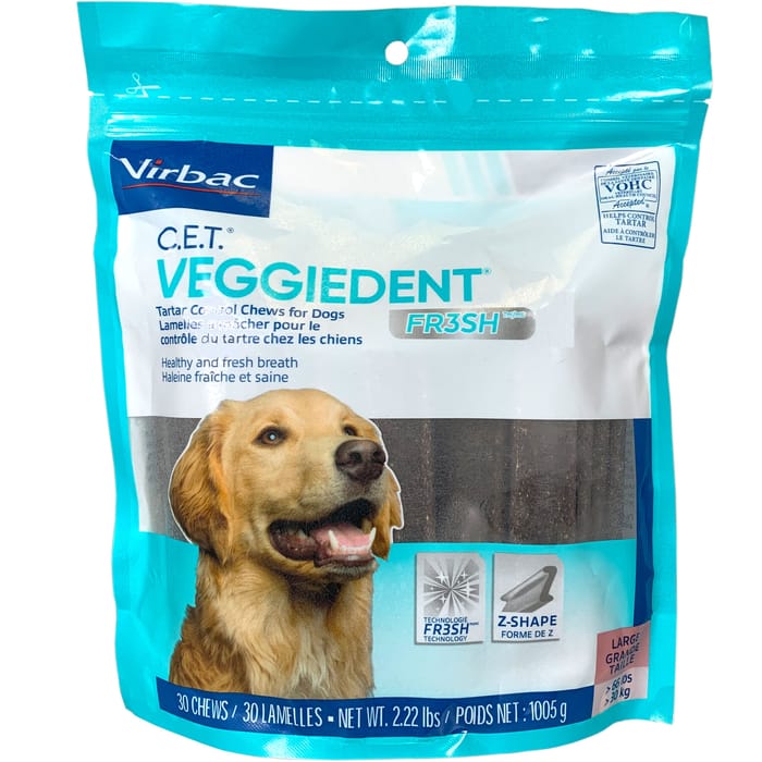C.E.T. VeggieDent FR3SH Tartar Control Chews for Dogs Large 30 ct product detail number 1.0