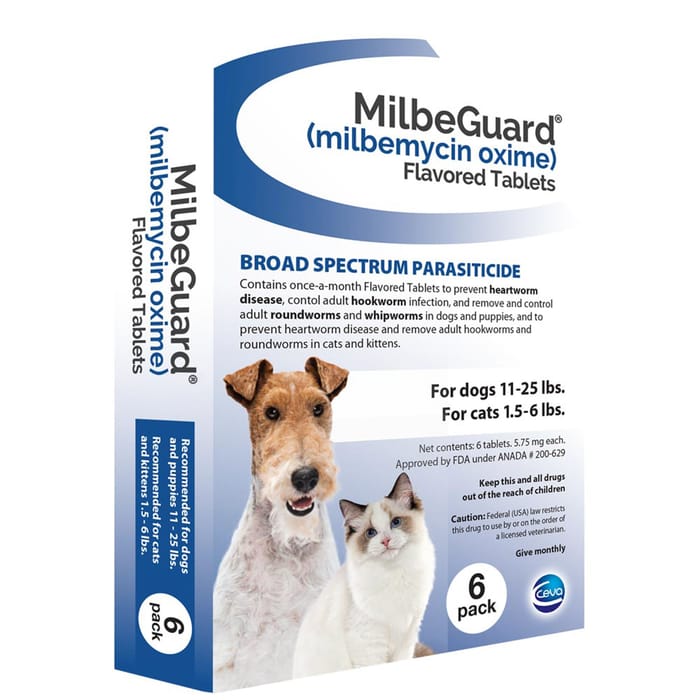 MilbeGuard - Generic to Interceptor 6 pk Medium Dogs 11-25 lbs or Cats 1.5-6 lbs product detail number 1.0