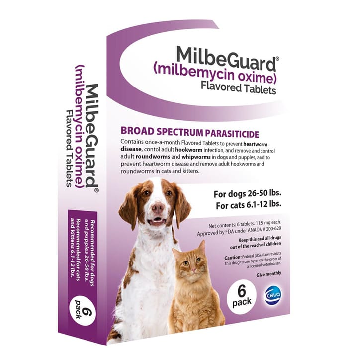 MilbeGuard - Generic to Interceptor 6 pk Large Dogs 26-50 lbs or Cats 6.1-12 lbs product detail number 1.0