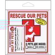 Rescue Our Pets Sign 2 Decals & 1 Wallet Card Set