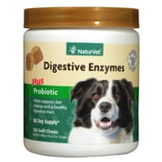 NaturVet Digestive Enzymes Plus Probiotic Soft Chews for Dogs