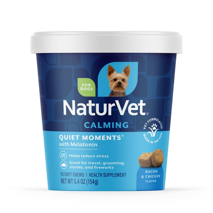 NaturVet Quiet Moments Calming Aid Plus Melatonin Supplement Soft Chews for Dogs - 70 ct Soft Chews product detail number 1.0