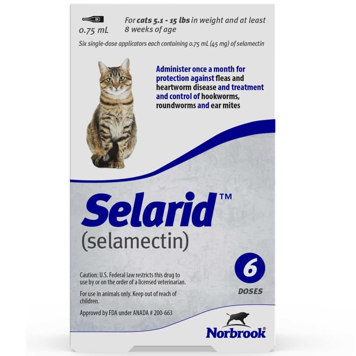 Selarid (selamectin) Cats 5.1-15 lbs 12 pk product detail number 1.0