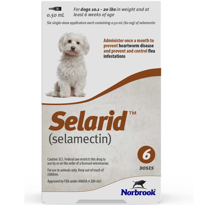 Selarid (selamectin) Dogs 10.1-20 lbs 6 pk product detail number 1.0