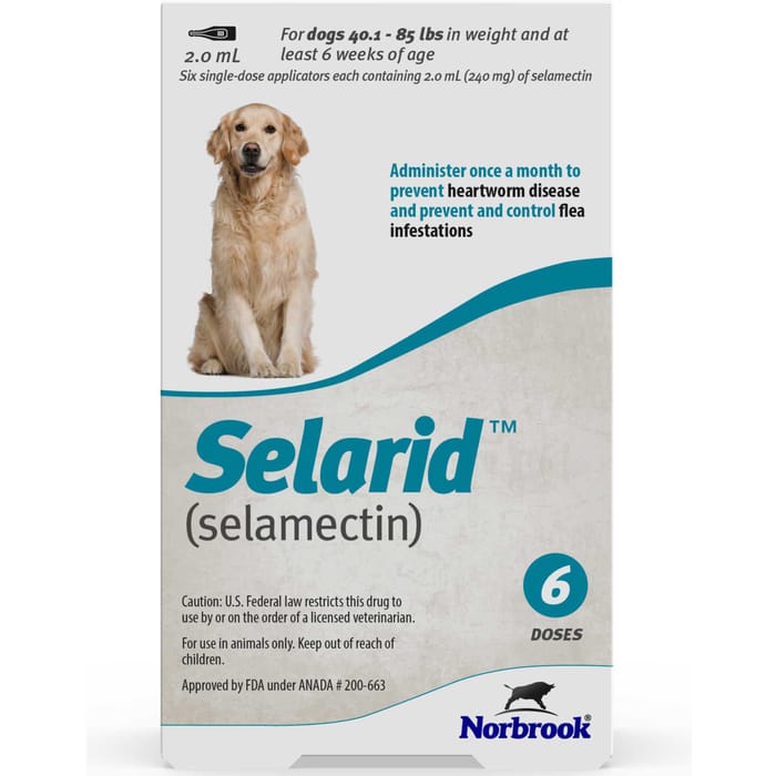 Selarid (selamectin) Dogs 40.1-85 lbs 6 pk product detail number 1.0